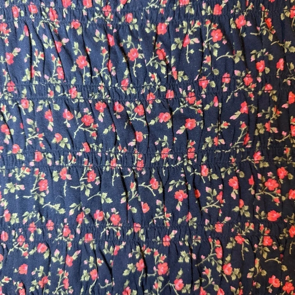 Old Navy Girls’ Floral Ruffled Hem Smocked Puff Sleeve Top Size Large 10/12